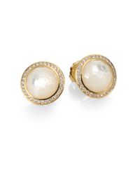 Ippolita | Metallic Lollipop Mother-of-pearl, Diamond & 18k Yellow Gold Stud Earrings | Lyst