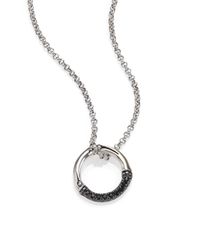 John Hardy | Metallic Bamboo Black Sapphire & Sterling Silver Round Small Pendant Necklace | Lyst