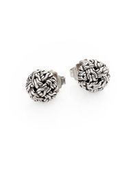 John Hardy | Metallic Classic Chain Sterling Silver Knot Stud Earrings | Lyst