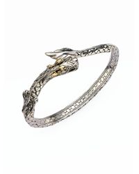 John Hardy | Metallic Naga 18k Yellow Gold & Sterling Silver Dragon Slim Kick Cuff Bracelet | Lyst