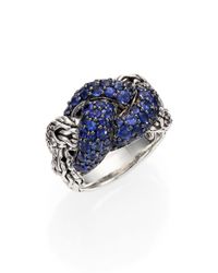 John Hardy | Blue Classic Chain Sapphire & Sterling Silver Braided Ring | Lyst