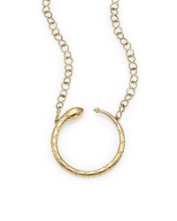 Temple St. Clair | Metallic Tree Of Life Diamond & 18k Yellow Gold Ourobouros Serpent Necklace | Lyst