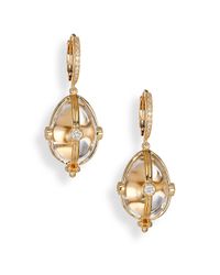 Temple St. Clair | Metallic Classic Rock Crystal, Diamond & 18k Yellow Gold Amulet Drop Earrings | Lyst