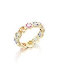Temple St. Clair | Multicolor Classic Color Mixed Sapphire & 18k Yellow Gold Eternity Band Ring | Lyst
