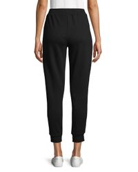 Lea & Viola Black Rainbow Side Striped Cotton Cropped Sweatpants