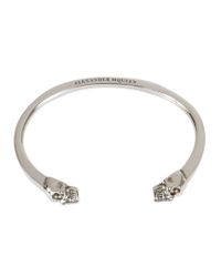 Alexander McQueen - Metallic Twin Skull Bracelet - Lyst