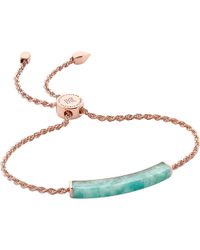 Monica Vinader | Pink Linear 18ct Rose Gold-plated And Amazonite Bracelet | Lyst