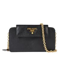 Prada - Black Saffiano Metal Oro I-phone Case - Lyst