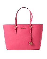 Michael Kors - Pink Jet Set Travel Md Tz Mult Funt Tote - Lyst