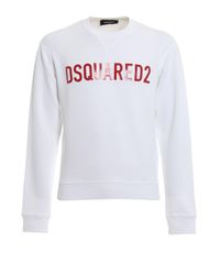 DSquared² White Roundneck Logo Sweatshirt for men