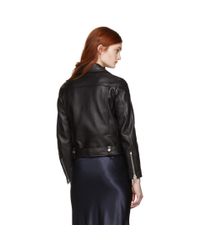 Blouson en cuir oversize Merlyn Acne en coloris Black