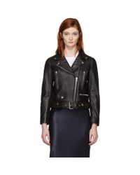 Blouson en cuir oversize Merlyn Acne en coloris Black