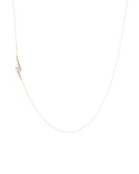 Adina Reyter - Metallic Tiny Pave Lightning Bolt Necklace - Lyst