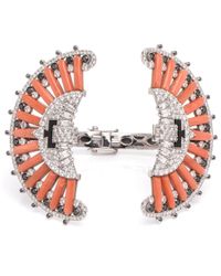Silvia Furmanovich - Multicolor Coral, Onyx, And Diamond Fan Cuff - Lyst