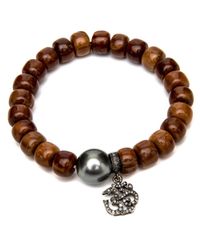 Loree Rodkin - Brown Wood Beaded Bracelet - Lyst