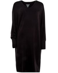 Majestic Filatures - Black V Neck Long Sleeve Dress - Lyst