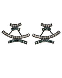 Yossi Harari - Multicolor Lilah Pave Crisscross Earrings - Lyst