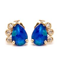 Jacquie Aiche - Diamond And Blue Opal Teardrop Studs - Lyst