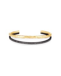 Nancy Newberg - Metallic Oxidized Silver And Yellow Gold Double Bangle - Lyst