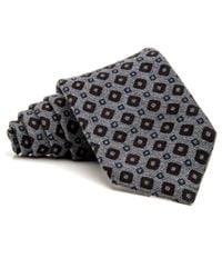 Kiton - Gray Grey With Blue Squares And Chocolate Diamonds Tie for Men - Lyst