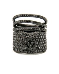 Loree Rodkin - Multicolor Triple Bar Pave Band Ring - Lyst