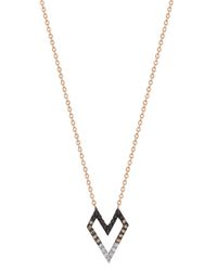 Kismet by Milka - Metallic Empty Edgy Heart Pendant Necklace - Lyst