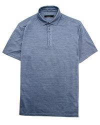 Ermenegildo Zegna - Heather Blue Jersey Knit Polo for Men - Lyst
