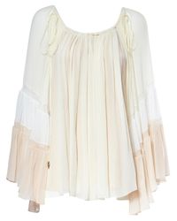 Chloé | Natural Silk Crepon Blouse | Lyst