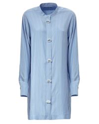 J.W.Anderson | Blue Oversize Striped Silk Dress | Lyst