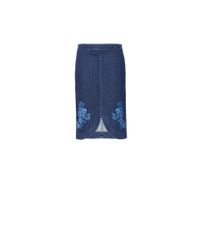 Stella McCartney - Blue Denim Threadwork Skirt - Lyst