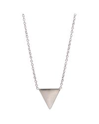 Adina Reyter | Metallic Tiny Solid Triangle Necklace In Silver | Lyst