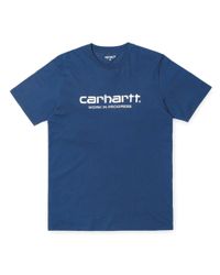 Carhartt - Blue Wip Script T-shirt for Men - Lyst