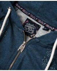 Superdry Blue Ivy Broidery Zip Hoodie
