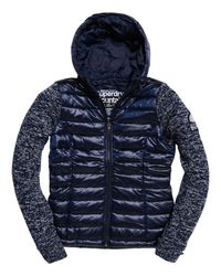 Superdry Blue Sd Storm Hybrid Zip Hoodie