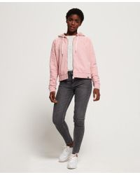 Superdry Pink Ivy Broidery Zip Hoodie