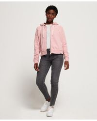 Superdry Pink Ivy Broidery Zip Hoodie