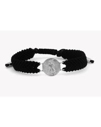 Tateossian | Metallic Silver St Christopher Medallion Macramé Bracelet | Lyst