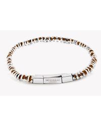 Tateossian | Orange Mini Click Silver Beads Bracelet for Men | Lyst