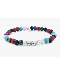 Tateossian - Multicolor Disc Round Multicolour Mixed Beaded Bracelet With Silver Spacer Discs - Lyst