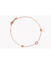 Tateossian - Metallic 14k Rose Gold Single Stone Belgravia Bracelet With Amethyst for Men - Lyst