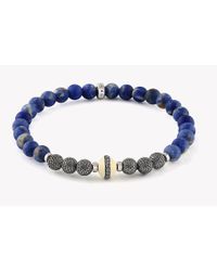 Tateossian - Blue Stonehenge Silver Diamond Bracelet In Sodalite - Lyst