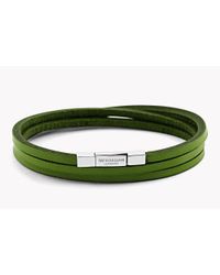 Tateossian - Green Triple Wrap Fettuccine Bracelet for Men - Lyst
