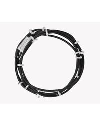 Tateossian - Black Capri Silver Friendship Bracelet - Lyst