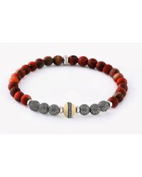 Tateossian - Metallic Stonehenge Silver Diamond Bracelet In Rainbow Jasper - Lyst