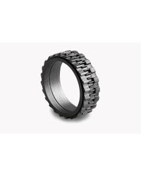 Tateossian - Multicolor Mechanical Silver Rings - Ruthenium Matte - Lyst
