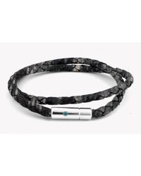 Tateossian - Gray Pop Print Scoubidou Silver Bracelet In Grey for Men - Lyst