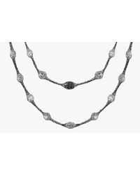 Tateossian - Metallic Liquid Diamonds Ruthenium Plated Silver Necklace - Lyst