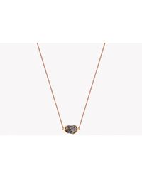 Tateossian - Metallic 18k Rose Gold Mayfair Single Stone Necklace With Black Rutilated Quartz - Lyst
