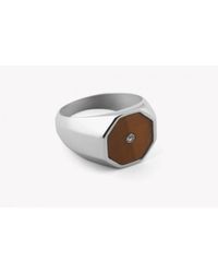 Tateossian - Brown Octagonal Diamond Ring - Lyst