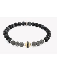 Tateossian - Metallic Stonehenge Silver Diamond Bracelet In Snowflake Obsidian for Men - Lyst